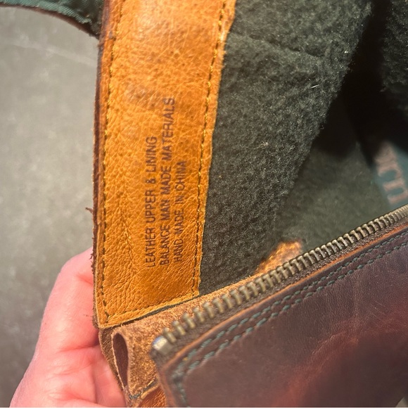 Born burgundy/reddish in color rising boot. - Picture 3 of 8